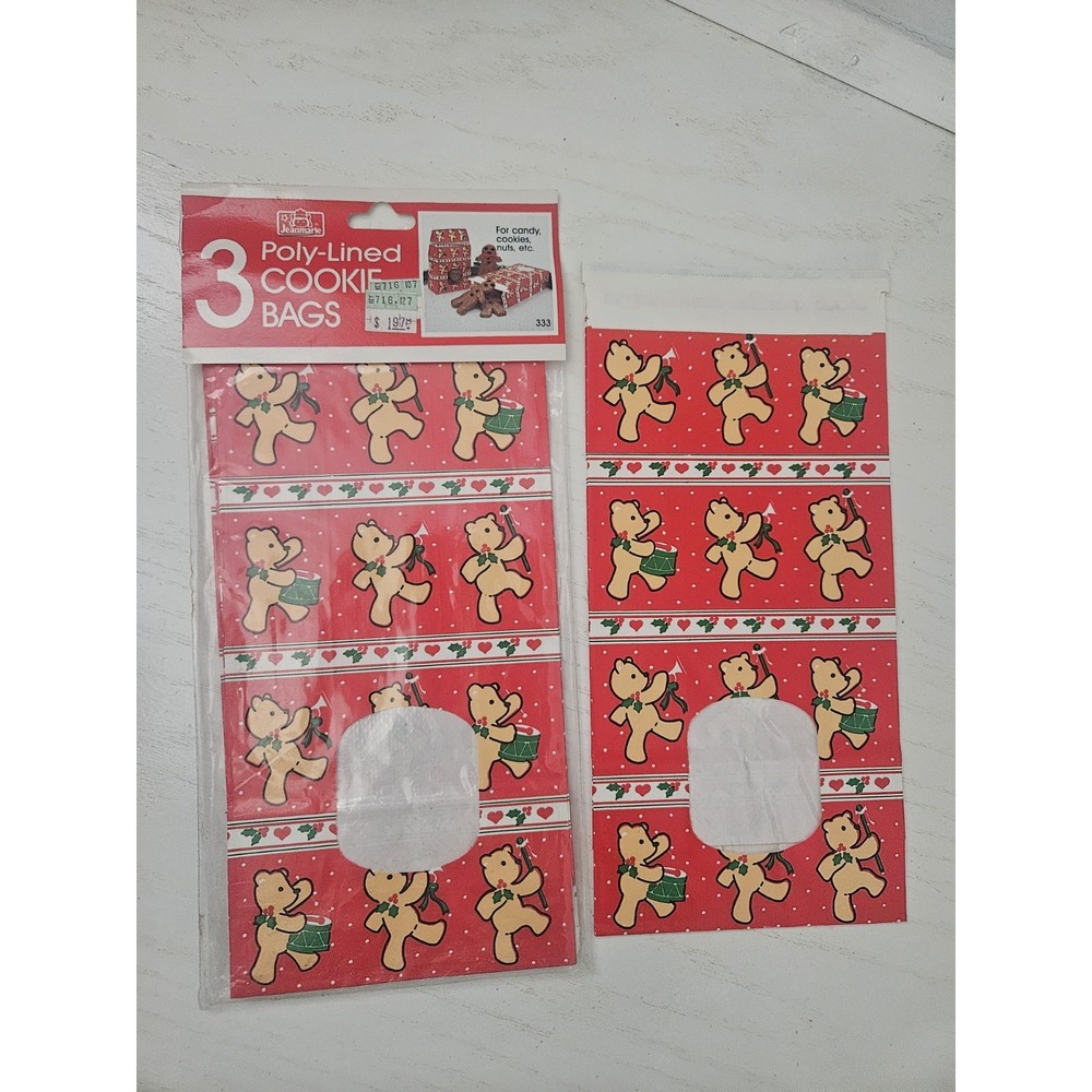 Vintage Jeanmarie Pack Poly-Lined Cookie Bags‎ - 1 New Pack Of 3 + 1 Xtra Bag